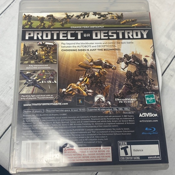 Transformers: The Game for PlayStation 3 - 2007- Black and Blue - Picture 3 of 6